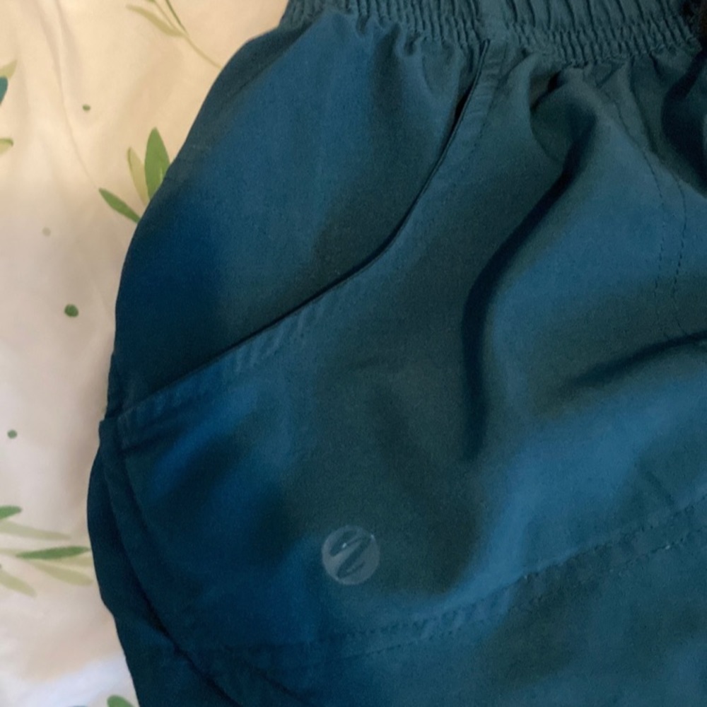 Turquoise buckle athletic shorts - Picture 3 of 3